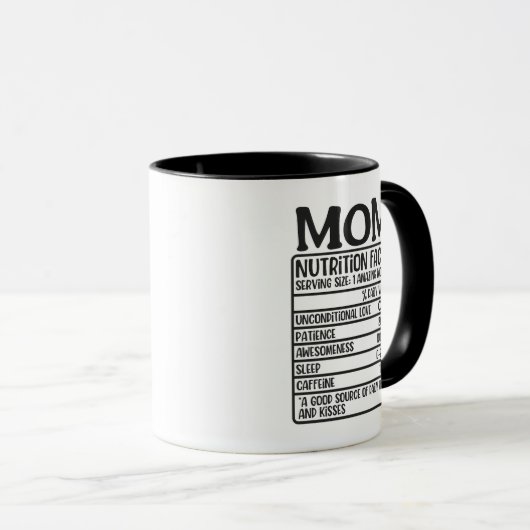 母の栄養ラベルのマグカップ マグカップ (正面右)