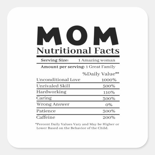 母の栄養事実 スクエアシール (正面)