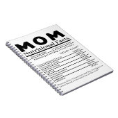 母の栄養事実 ノートブック (右側)