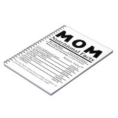 母の栄養事実 ノートブック (左側)