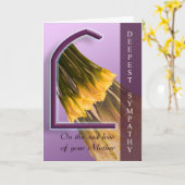 母の死 – 最も深い悔やみや弔慰 カード (黄色い花)
