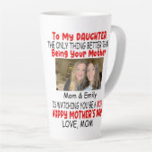 母の母からの娘への贈り物おもしろい カフェラテマグ (右アングル)