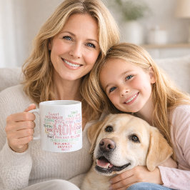 母の母のハートワードアート コーヒーマグカップ