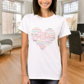 母の母のハートワードアート Tシャツ