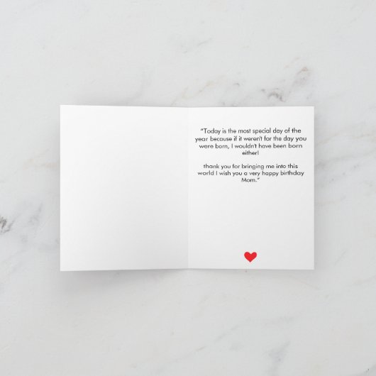 母の母の写真として幸せな1歳のカスタム誕生日 シーズンカード (内部)