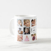 母の母の写真コラージュ白い黒 コーヒーマグカップ (正面左)