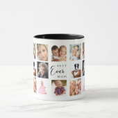 母の母の写真コラージュ白の黒のマグカップ マグカップ (中央)