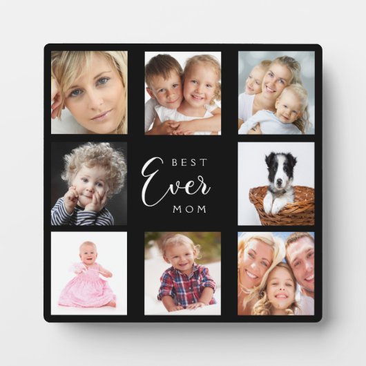 母の母の写真コラージュ白黒 フォトプラーク (正面)
