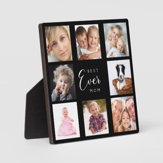 母の母の写真コラージュ白黒 フォトプラーク (正面)