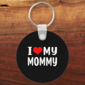 母の母の日おもしろいの贈り物が大好き キーホルダー (正面)