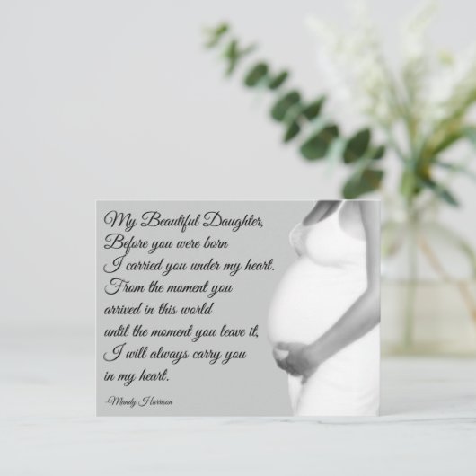 母の母の母から私の美しい娘引用文 ポストカード (スタンド正面)