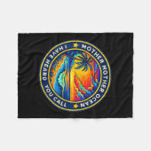 母の母海私はあなたがTeを呼ぶのを聞おもしろいいた フリースブランケット (正面(横))