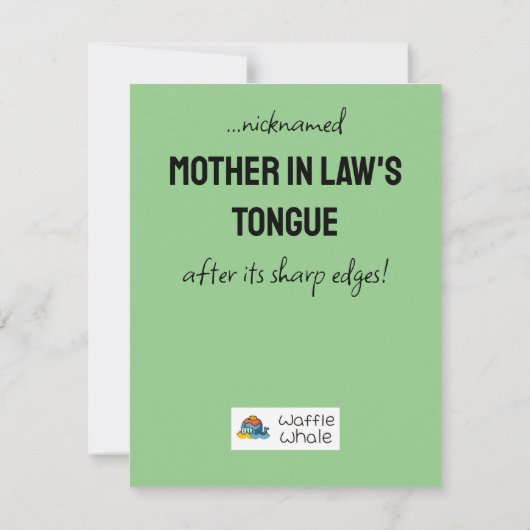 母の法王パおもしろいン誕生日カードスネークプラント カード (裏面)