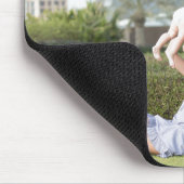 母の海の青い写真 マウスパッド (コーナー)