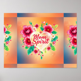 母の燃えるようなハート ポスター