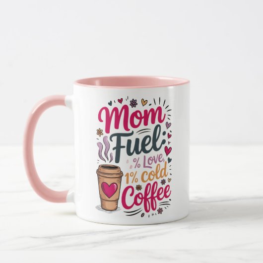 母の燃料:愛99%、冷たいコーヒー1% マグカップ (左)