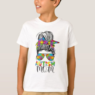 母の生活の乱雑Bun母の日の自閉症の母が漂白 Tシャツ