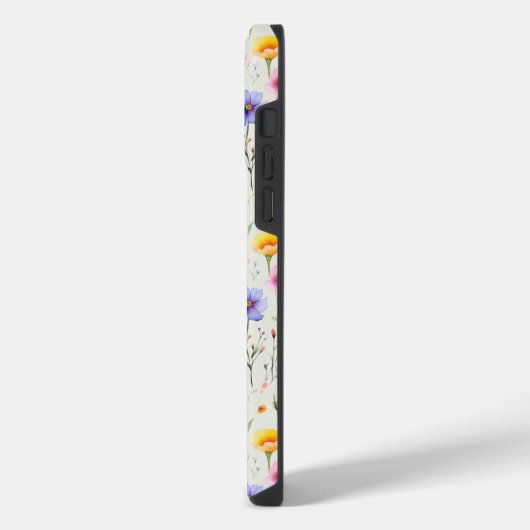 母の生活は生最高の活引用文グリーンワイルドフラワー iPhoneケース (左側面)