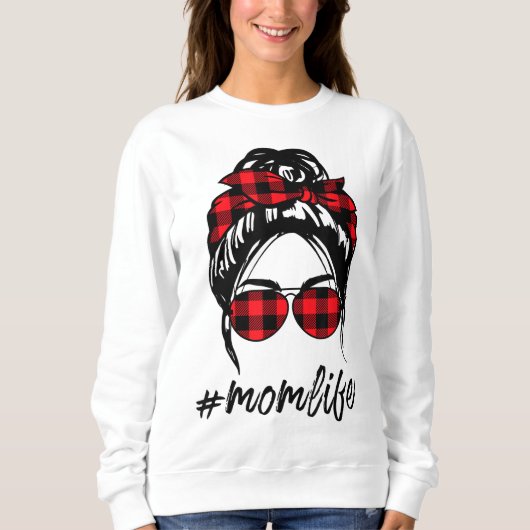 母の生活メッシーバンヘアヒョウのプリドモンライフモス スウェットシャツ (正面)