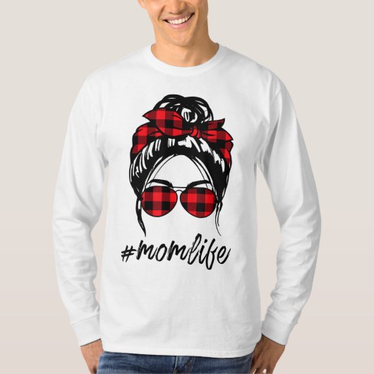 母の生活メッシーバンヘアヒョウのプリドモンライフモス Tシャツ (正面)