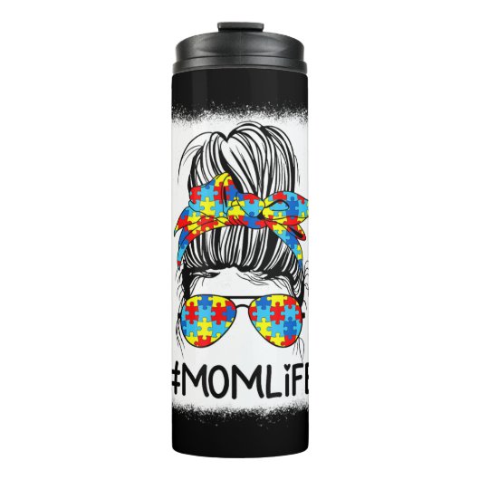 母の生活自閉症の意識エレと乱雑Bunシャツ タンブラー (正面)