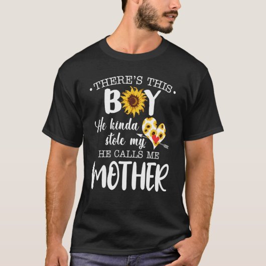母の発表Mother S Day新しい母ひまわりH Tシャツ (正面)