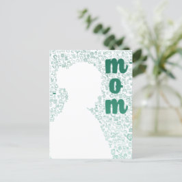 母の白いシルエット ポストカード