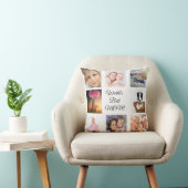 母の白い写真のコラージュ クッション (椅子)