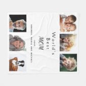 母の白い写真のコラージュ フリースブランケット (正面(横))