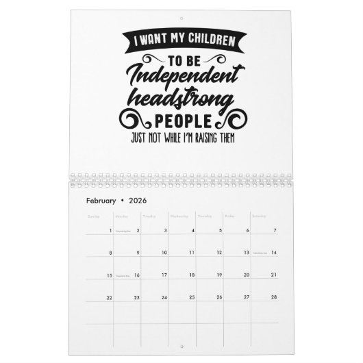 母の皮肉 カレンダー (2月 2026)