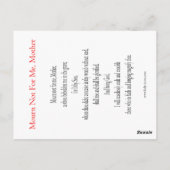 母の祈りの言葉 ポストカード (裏面)