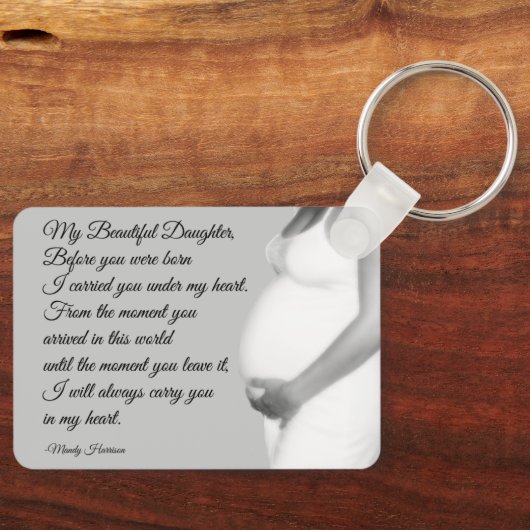 母の美女の妊娠引用文 キーホルダー (正面)