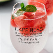 母の脱出 |幸せとは |おもしろい母の日 ステムなしワイングラス