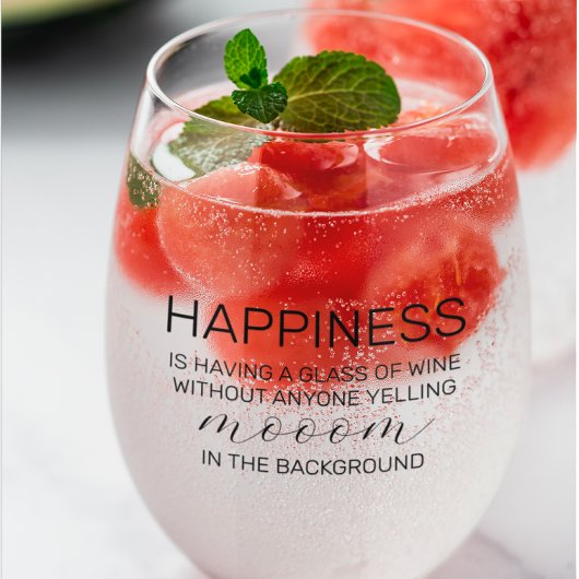 母の脱出 |幸せとは |おもしろい母の日 ステムなしワイングラス