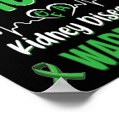 母の腎疾患戦士認識度リボングリーン ポスター (角)