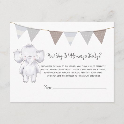 母の腹のサイズのゲームモダンベビー象 エンクロージャーカード (正面)