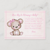 母の腹サイズかわいい女の子ベビーベイビーシャワーゲーム エンクロージャーカード (正面)