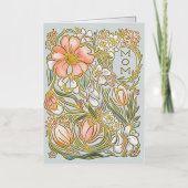 母の色お気に入りのフローラ母の日 箔グリーティングカード (正面)