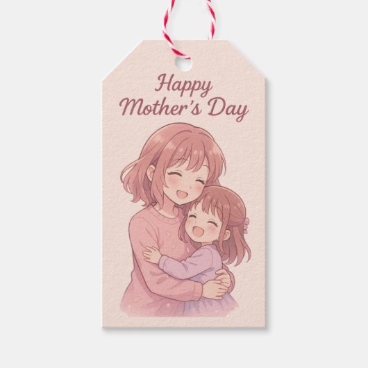 母の色お気に入りの母の日カード ギフトタグ (正面)