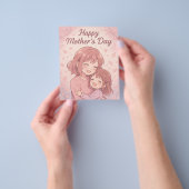 母の色お気に入りの母の日カード チラシ (手)