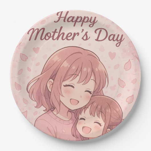 母の色お気に入りの母の日カード ペーパープレート (正面)