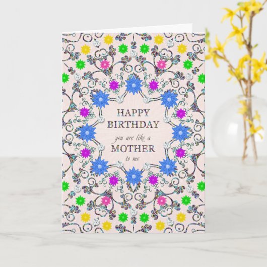 母の花の抽象芸術の誕生日カードのように カード (黄色い花)