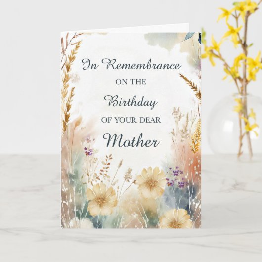 母の花の誕生日を思い出して カード (黄色い花)