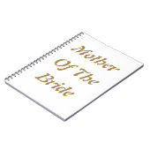 母の花嫁の結婚式の贈り物の好意金ゴールドホワイト ノートブック (左側)