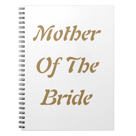 母の花嫁の結婚式の贈り物の好意金ゴールドホワイト ノートブック (正面)