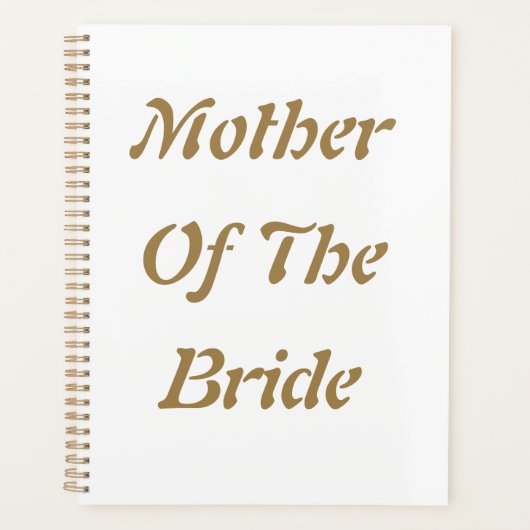 母の花嫁の結婚式の贈り物の好意金ゴールドホワイト プランナー手帳 (正面)