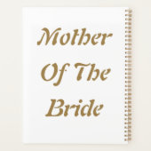 母の花嫁の結婚式の贈り物の好意金ゴールドホワイト プランナー手帳 (裏面)