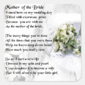 母の花嫁の詩結婚の花束デザイン スクエアシール (正面)