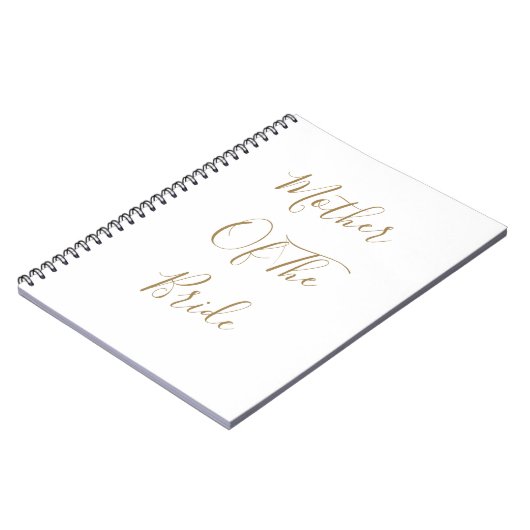 母の花嫁の金ゴールドホワイトウェディングギフトのお願い ノートブック (左側)