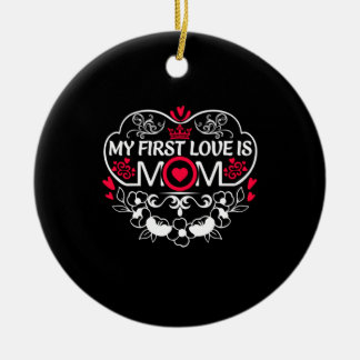 母の芸術私の最初の愛は母 セラミックオーナメント